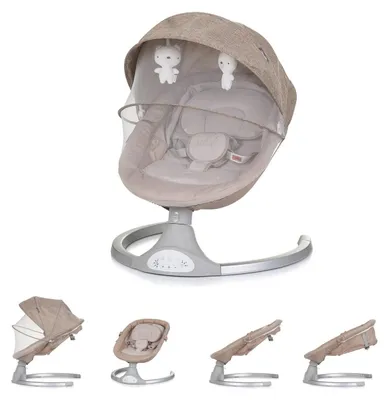 Produktbild von Chipolino Babywippe Nest Musik, Fernbedienung, Kissen, Gurt, Timer, Plüschtiere beige
