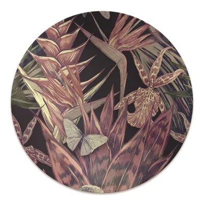 Obrázek produktu pro Kulatá ochranná podložka pod podlahu - Ochranná podložka pod židli - Podložka pod podlahu - 140x100 cm - Ptáci a listy