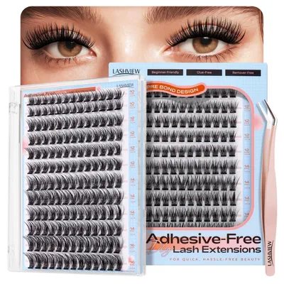 Image de Faux cils auto-adhésifs, 156 pièces, avec applicateur, longueur 10-16 mm, modèle N06-D