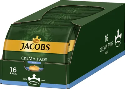Produktbild von JACOBS Crema Mild Kaffee Pads 5er Pack - 5 x 16 Getränke