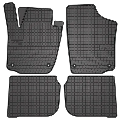 Image de Tapis de sol en caoutchouc pour Skoda Rapid 2013-2019 (liftback/berline/break) – 4 pièces, noirs, sur mesure