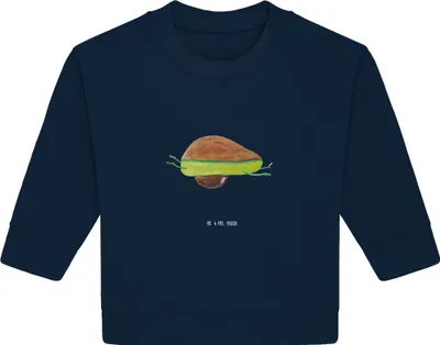 Produktbild von Mr. & Mrs. Panda Organic Baby Pullover Avocado Yoga 24. - 36. Monat - French Navy - Geschenk, Bauch, Bullover, Sport, Haha, Humor, Hilfe