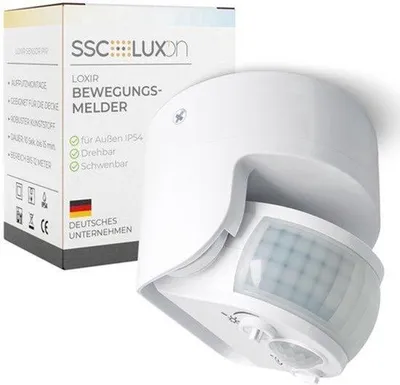 Productafbeelding van bewegingsmelder wit IP54 180°/360° 12m binnen & buiten