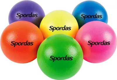 Image de Spordas Set de balles en mousse néon - 6 pièces 16cm pour l'intérieur et l'extérieur