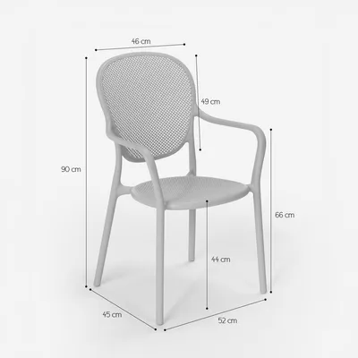 Immagine prodotto di Sedia dal design moderno in polipropilene per cucina bar ristorante e outdoor Clara - Grigio