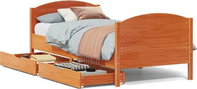 Immagine prodotto di vidaXL Letto in legno massiccio senza materasso cera marrone 90x190 cm legno di pino
