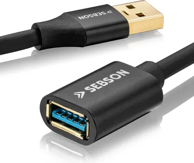 Produktbild von USB Verlängerung 2m A Stecker / A Buchse USB 3.0 Daten Kabel 5Gbit/s SEBSON