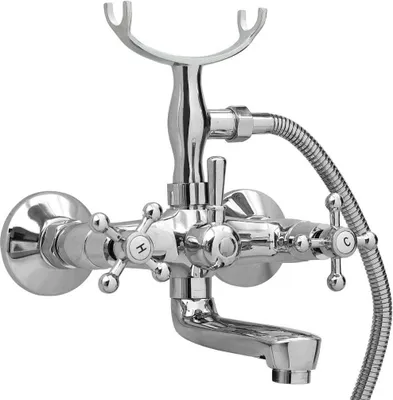 Produktbild von vidaXL 2-Griff-Badewannenarmatur und Handbrause Verchromt
