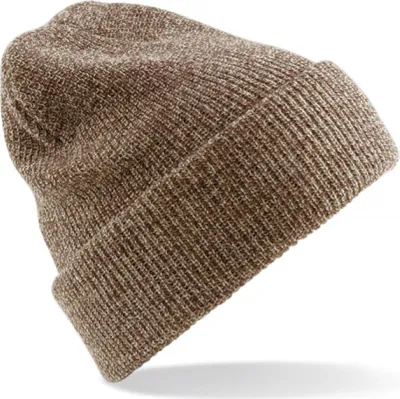 Produktbild von Beechfield B425 | Heritage Beanie Wintermütze - Farbe: Heather Oatmeal - Größe: One Size