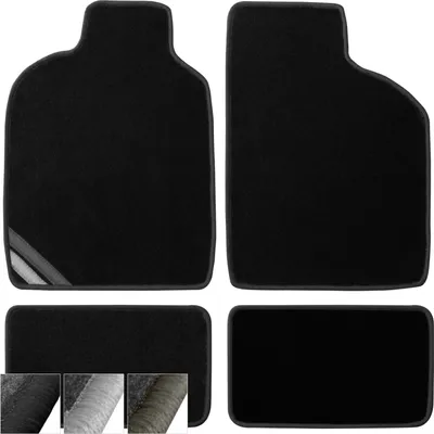 Produktbild von moto-MOLTICO Universal Auto Fußmatten Velours Autoteppiche Automatten Set 4-teilig (Schwarze)