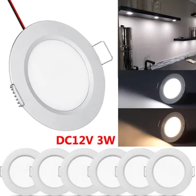 Produktbild von 6x 3W 15LEDs Dimmbar Strahler Einbaustrahler Wohnmobil, DC12V Silber Flach LED Decken Spots Deckenspots für RV Boot Wohnwagen Schrank, Kaltweiß