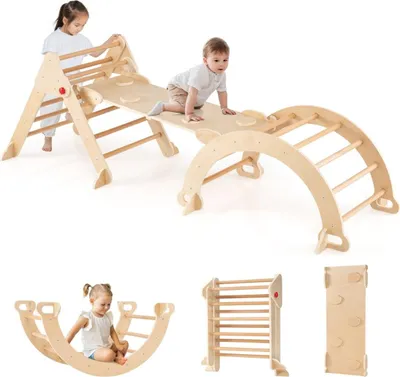 Produktbild von 7-in-1 Kletterset für Kinder mit Rutsche und Rampe