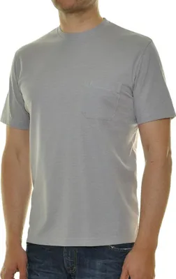 Ragman T-Shirt mit Brusttasche in grau