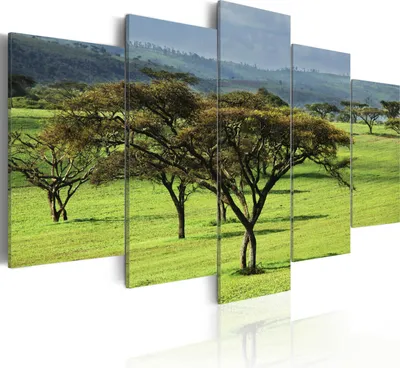 Produktbild von Leinwandbilder Natur 200x100 cm Vlies Leinwandbild 5 tlg Kunstdruck modern Wandbilder XXL Wanddekoration Design Wand Bild - Bäume Landschaft 030213-8