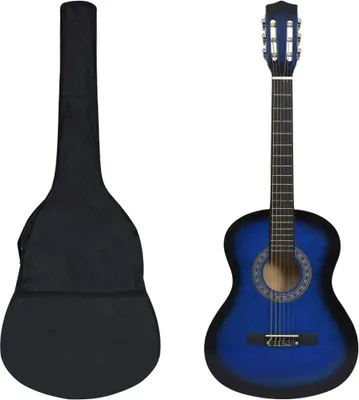 Obrázek produktu pro 8dílný set klasická kytara pro začátečníky modrá 3/4 36''