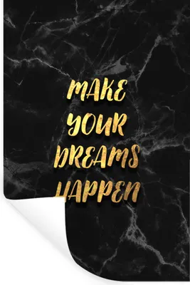 Produktbild von MuchoWow® Wandtattoo Wandsticker Wandaufkleber Zitat - Traum - Schwarz - Gold 40x60 cm Selbstklebend und Repositionierbar - Wierderverwendbar - Selbstklebend