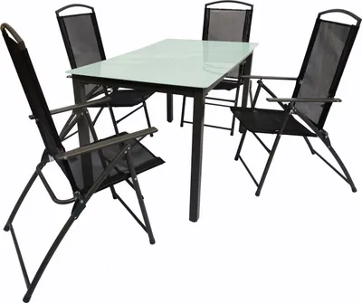 Image de Ensemble salon de jardin 5 pièces | groupe de salle à manger de groupe de sièges | 1x table, 4 x chaises | dimensions de table env. H. 76 x W. 140 x D. 80 cm | Ensemble Hochlehner 140M