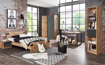 Produktbild von Jugendzimmer Komplettset Schlafzimmer Teeniezimmer Möbel "Lothar I" (6-teilig)