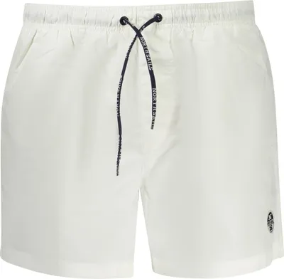 Produktbild von Weiße Herren-Badeshorts mit elastischem Bund und Kordelzug
