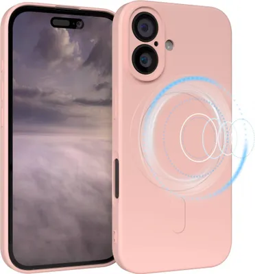 Produktbild von EAZY CASE - Silikonhülle magnetisch für Apple iPhone 16, Hülle Silikon, weich stoßfeste Magnet Handyhülle, Schutzhülle mit Kameraschutz, TPU Bumper in Rosa