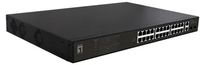 Immagine prodotto di LevelOne Switch 24x GE GEP-2821 2xGE 2xGSFP 19" 390W 24xPoE+
