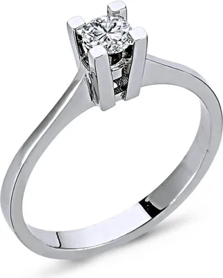 Produktbild von 0,26 Carat Diamant Solitär Ring Meisterwerk 14 Karat Weißgold