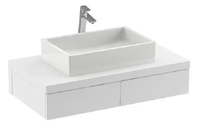 Obrázok produktu pre Kúpeľňová skrinka pod umývadlo RAVAK Formy biela vysoko lesklá 1000 x 220 x 550 mm X000001030