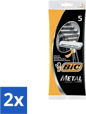 Produktbild von Bic – Rasierklingen – Metall – Einzelklinge – Einwegklingen – 5 Rasierklingen - Vorteilspack - 2 Stücke
