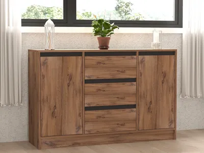 Immagine prodotto di Skye Decor, Karal - Atlantic Pine, Antracite, Consolle, 100 % PANNELLI DI PARTICELLE RIVESTITI IN MELAMMINA, Pino Atlantico, 140 x 40 x 90 cm