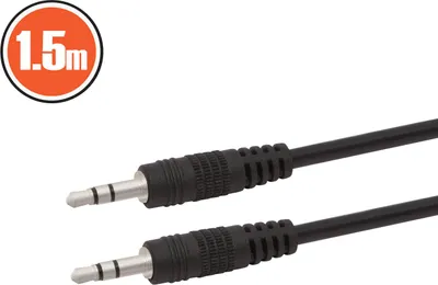 Image de Câble JACK 1,5 m - fiche JACK 3,5 mm vers fiche JACK 3,5 mm noir [20305]