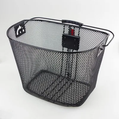 Produktbild von Fahrradkorb inkl. Lenkeradapter schwarz vorn 34x25x26cm Metall Fahrrad Korb