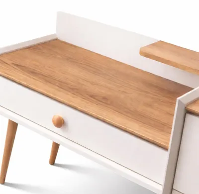 Obrázek produktu pro Moderní bílá ložnicová sada, šatní skříň, dřevěná komoda, 2 kusy