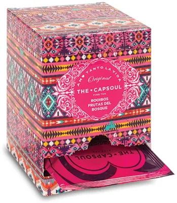 Imagen del producto de Capsoul 8436561732425, té de frutas, hibisco, rooibos, fresa, forma triangular, producto de Sudáfrica, 15 unidades, caja de cartón