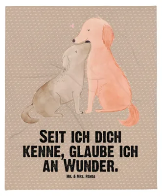 Produktbild von Mr. & Mrs. Panda Babydecke Hunde Liebe - Hundeglück - Geschenk, Hund, Sprüche, Optimitisch, Schlummerdecke, Kinderwagendecke, Kinderdecke, Wunder, Plaid, Kuss, Herz