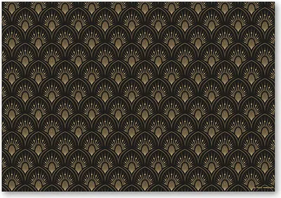Produktbild von Tischsets aus Papier 43x30cm Ornament Muster 50 Stück Schwarz / Gold