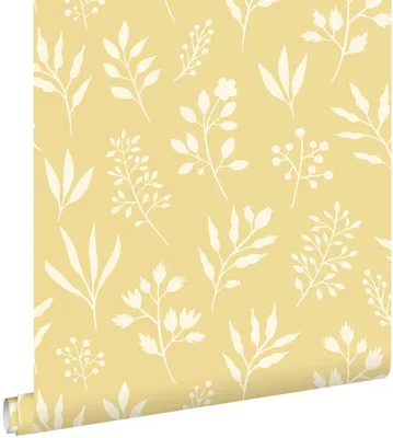 Obrázok produktu pre Tapeta ESTAhome so skandinávskym kvetinovým vzorom, žltá, 50 x 900 cm