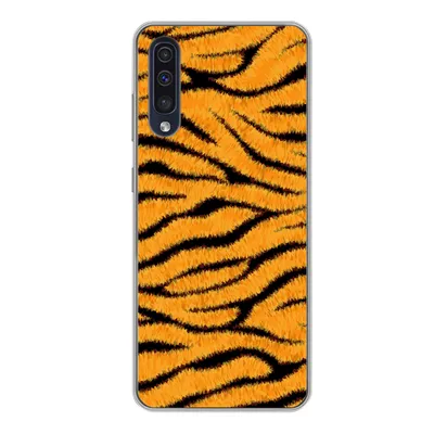 Produktbild von MuchoWow® Handyhülle Schutzhülle Hülle für Samsung Galaxy A50 Tigerdruck - Orange - Schwarz Silikon Softcase Handy Hülle - Mobiltelefonhülle