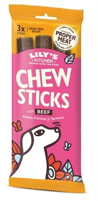 Productafbeelding van Lily's Kitchen Kauwstokjes Rund, Kauwspeeltje, Hond, Volwassen, Rundvlees, 120 g