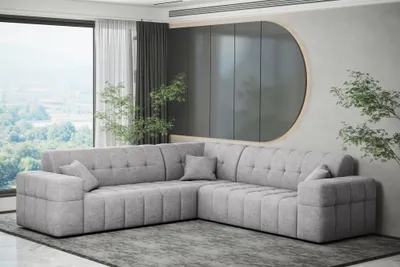 Productafbeelding van Designbank NANCY, stoffen bekleding, collectie Perfekt Harmony, lichtgrijs, universeel design