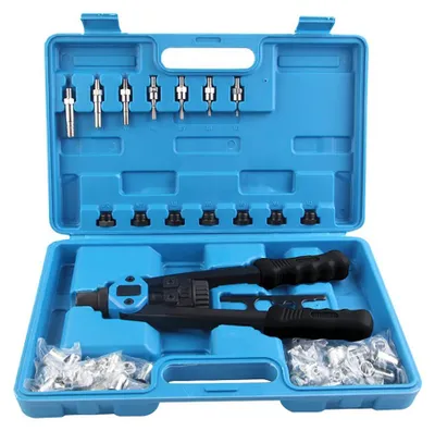Immagine prodotto di Pistola per rivetti, set da 110 pezzi, impugnatura ergonomica, 110 pezzi