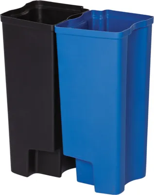 Recycling Inneneimer 2X15 Liter Front Step Kunststoff, Rubbermaid Schwarz, Blau Rubbermaid  VB 224948
