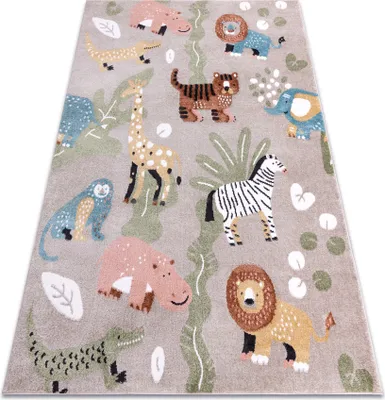 Produktbild von Teppich FUN Africa für Kinder, Tiere, Afrika beige Mehrfarben 120x170 cm