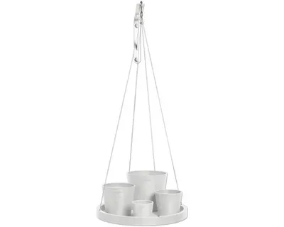 Produktbild von Blumentopf Untersetzer Ecopots hängend Kunststoff Ø 33 cm H 3 cm weiß