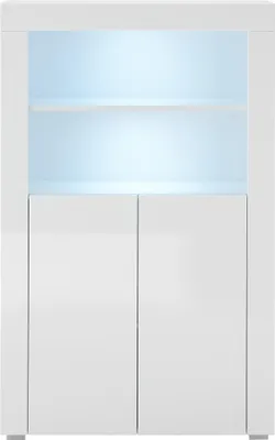 Produktbild von Highboard WATERFORD, Weiß Hochglanz, mit Beleuchtung, aus Spanplatte und MDF