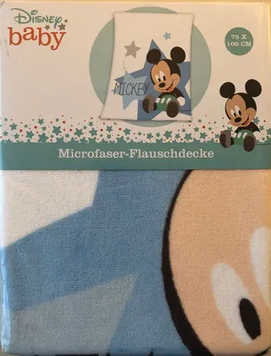 Produktbild von Herding Disney's Mickey Mouse Baby Microfaser-Flauschdecke, weiß-blau, 75x100cm