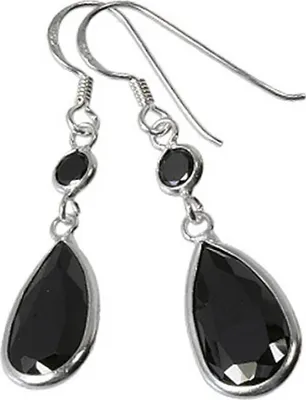 Produktbild von SilberDream Ohrhänger Damen Silber schwarz Tropfen Zirkonia Ohrringe SDO8601S
