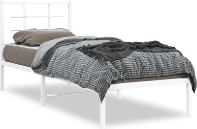 Immagine prodotto di vidaXL Struttura letto con testiera in metallo bianco 80x200 cm