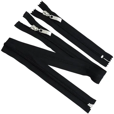 Spiralreißverschlüsse N°5, 10er Set, schwarz, 16 & 65 cm