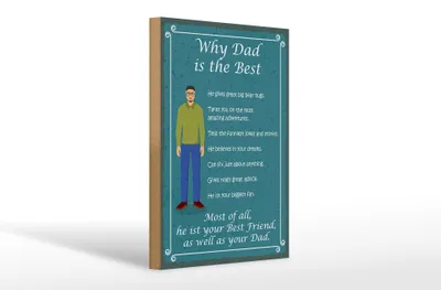 Produktbild von Holzschild Spruch 20x30cm why Dad is the best Papa bester