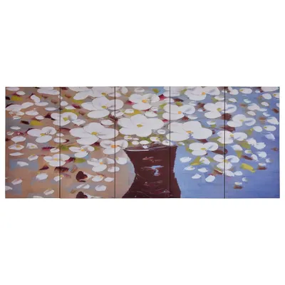 Obrázok produktu pre vidaXL Súprava obrazov na plátne Kvety vo váze Viacfarebné 150x60 cm